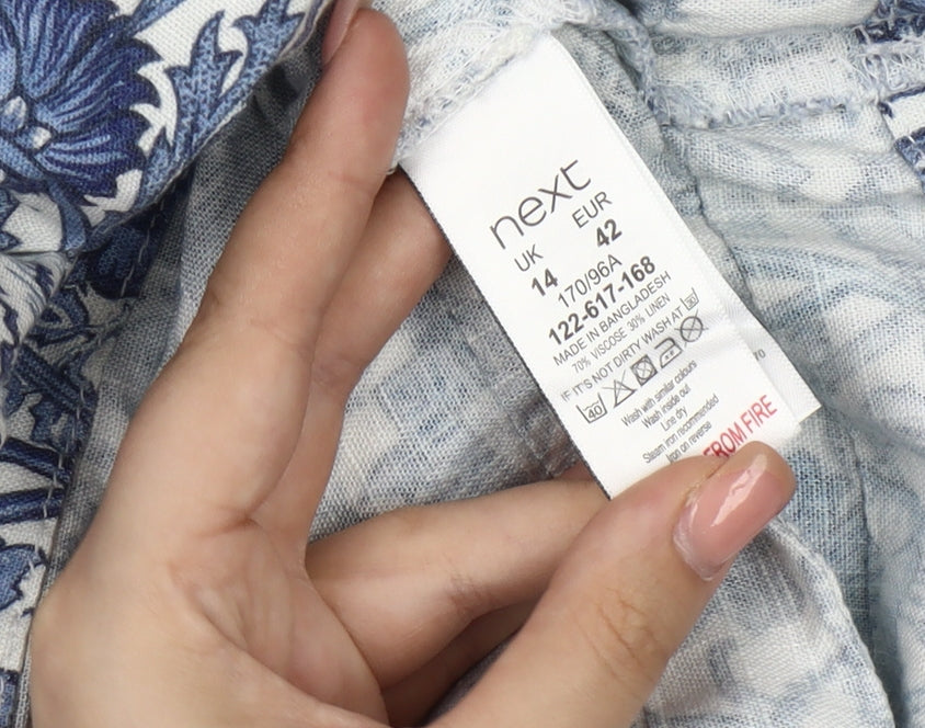 Next Women's Blue Floral Dress UK 14