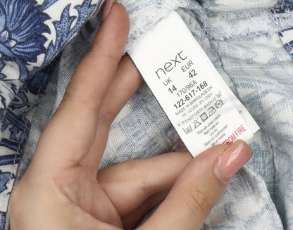 Next Women's Blue Floral Dress UK 14