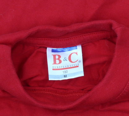 B&C Men's Red Medium University T-Shirt