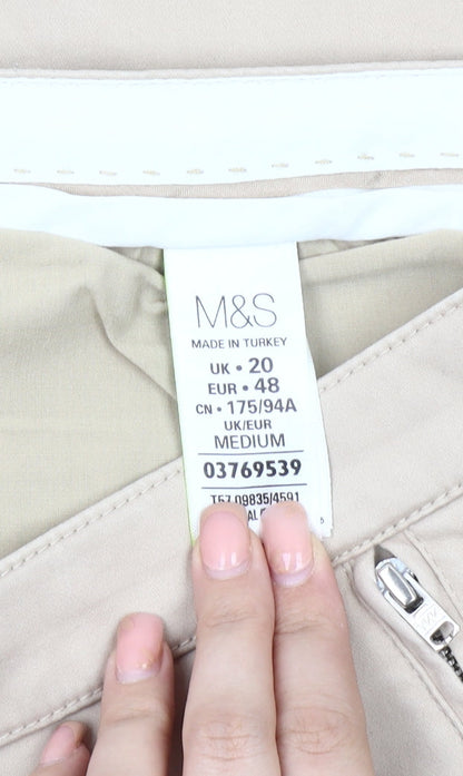 Womens UK Size 20 Marks and Spencer   Beige Trousers
