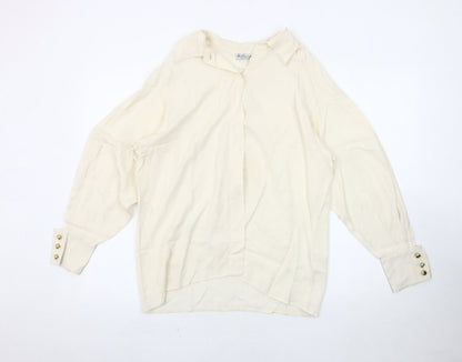 Blu Charme Women's Ivory Blouse 14 Regular Long Sleeve