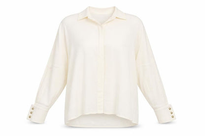 Blu Charme Women's Ivory Blouse 14 Regular Long Sleeve
