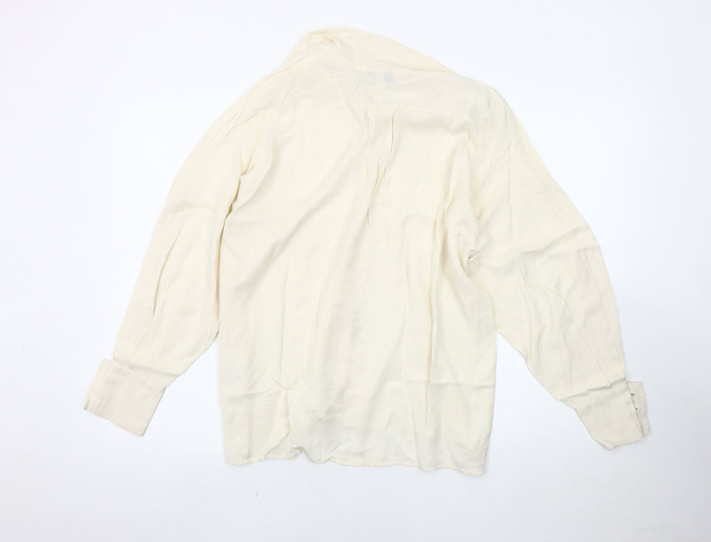 Blu Charme Women's Ivory Blouse 14 Regular Long Sleeve