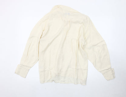 Blu Charme Women's Ivory Blouse 14 Regular Long Sleeve