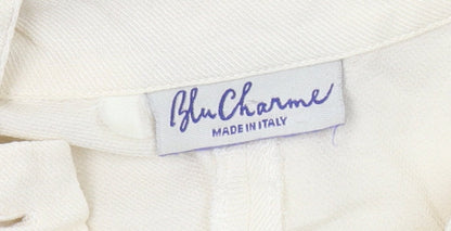 Blu Charme Women's Ivory Blouse 14 Regular Long Sleeve