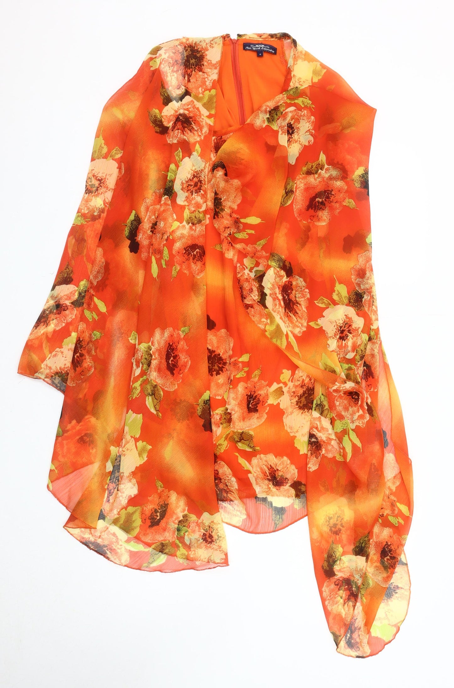 Womens UK Size 12 New York Laundry Orange Basic Blouse