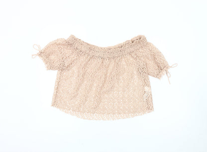 Womens UK Size M Zara Beige  Blouse