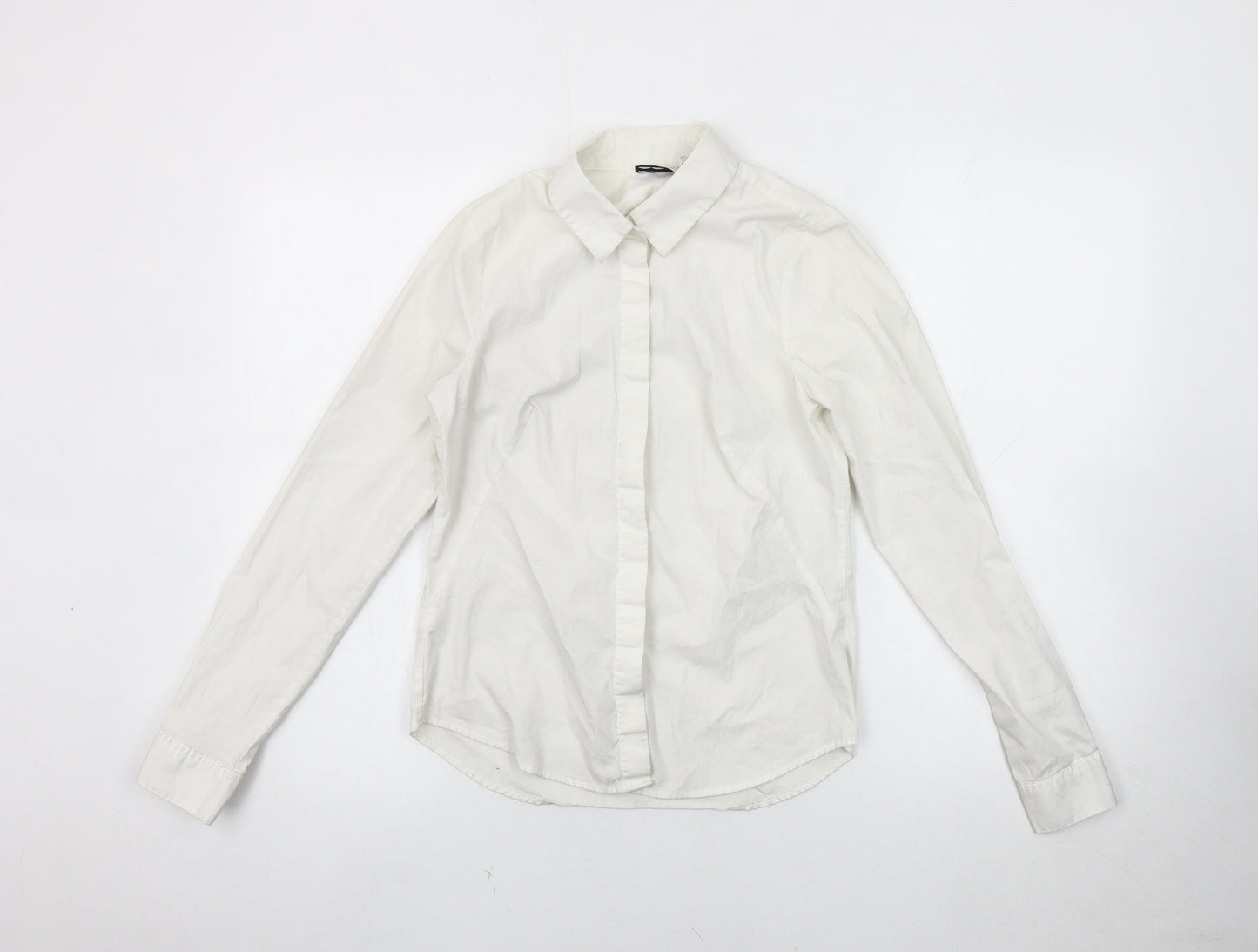 Womens UK Size 4 ASOS DESIGN White  Button-Up
