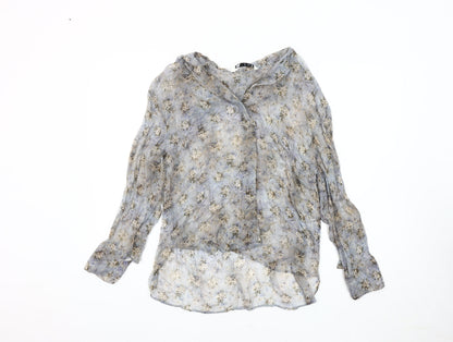 Womens UK Size S Zara Blue Tunic Blouse