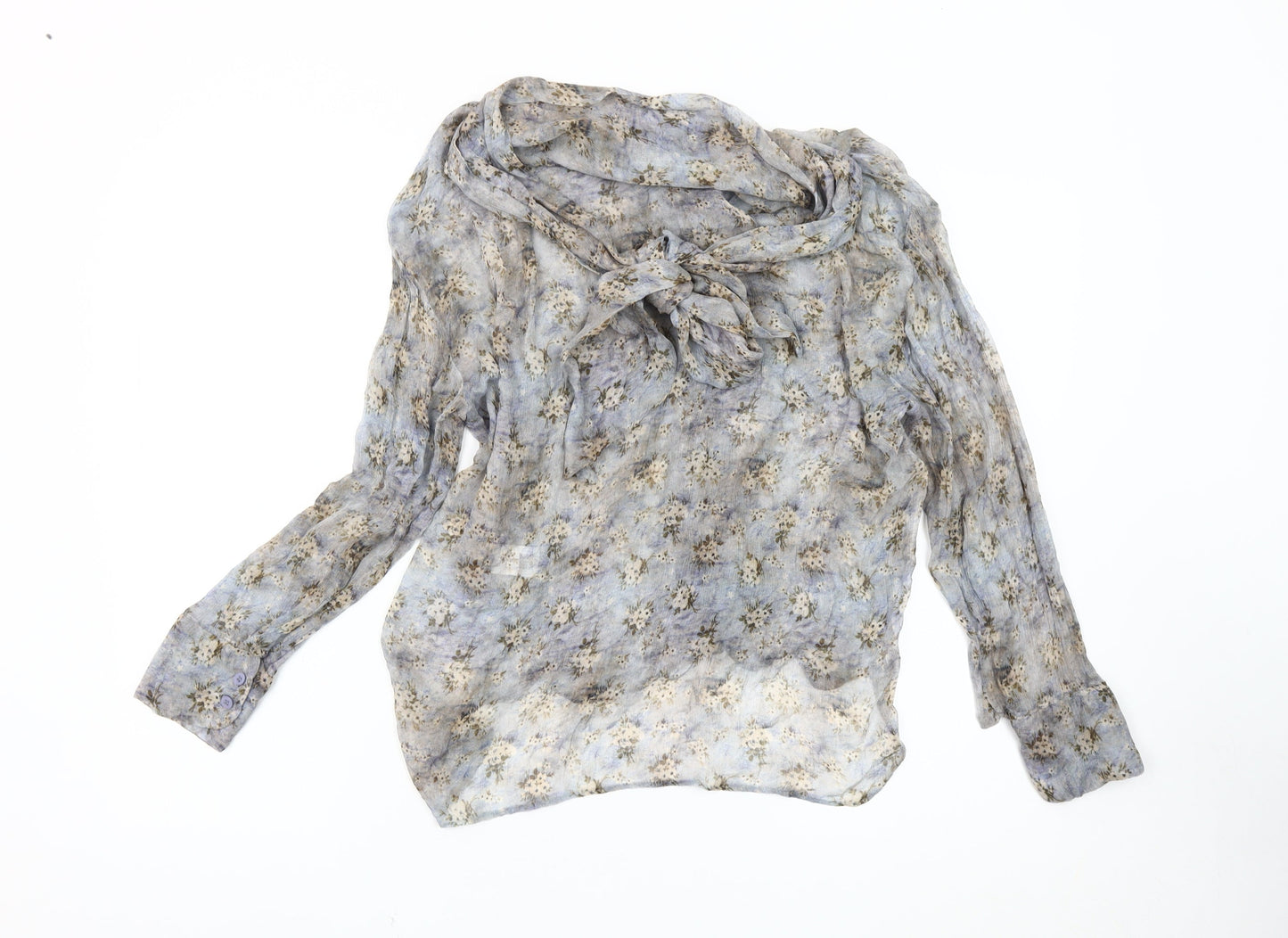 Womens UK Size S Zara Blue Tunic Blouse