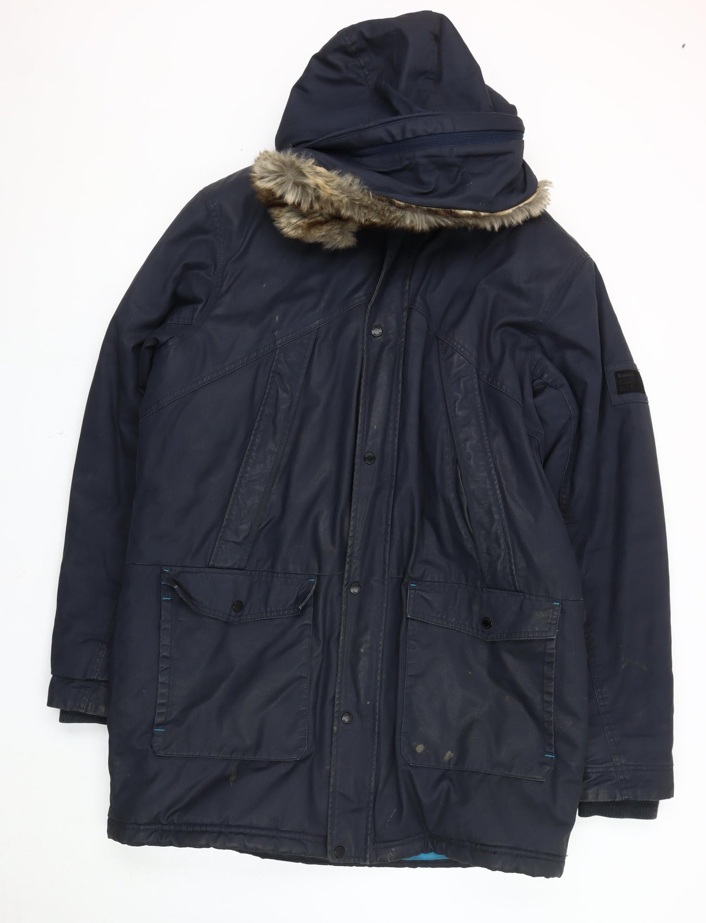 Mens UK Size XL Bench Blue Parka Coat