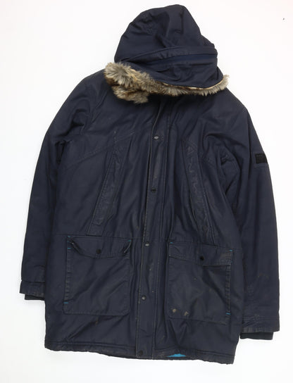 Mens UK Size XL Bench Blue Parka Coat