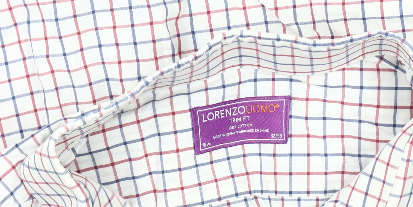Lorenzo Uomo Men's Check Slim Fit Shirt Size 16.5