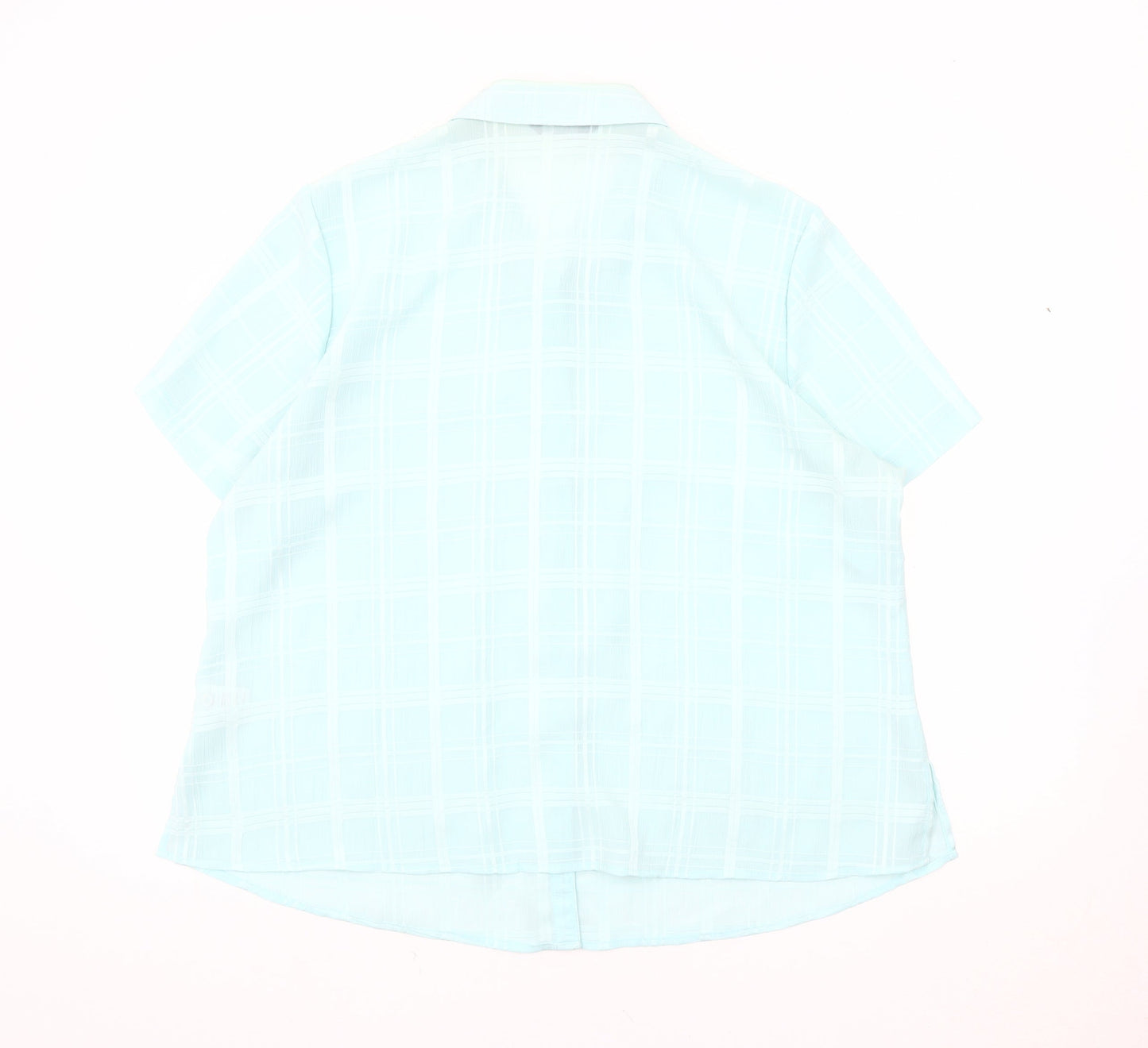 Womens UK Size 22 BM Blue Basic Button-Up