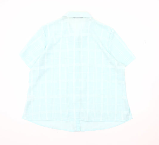 Womens UK Size 22 BM Blue Basic Button-Up