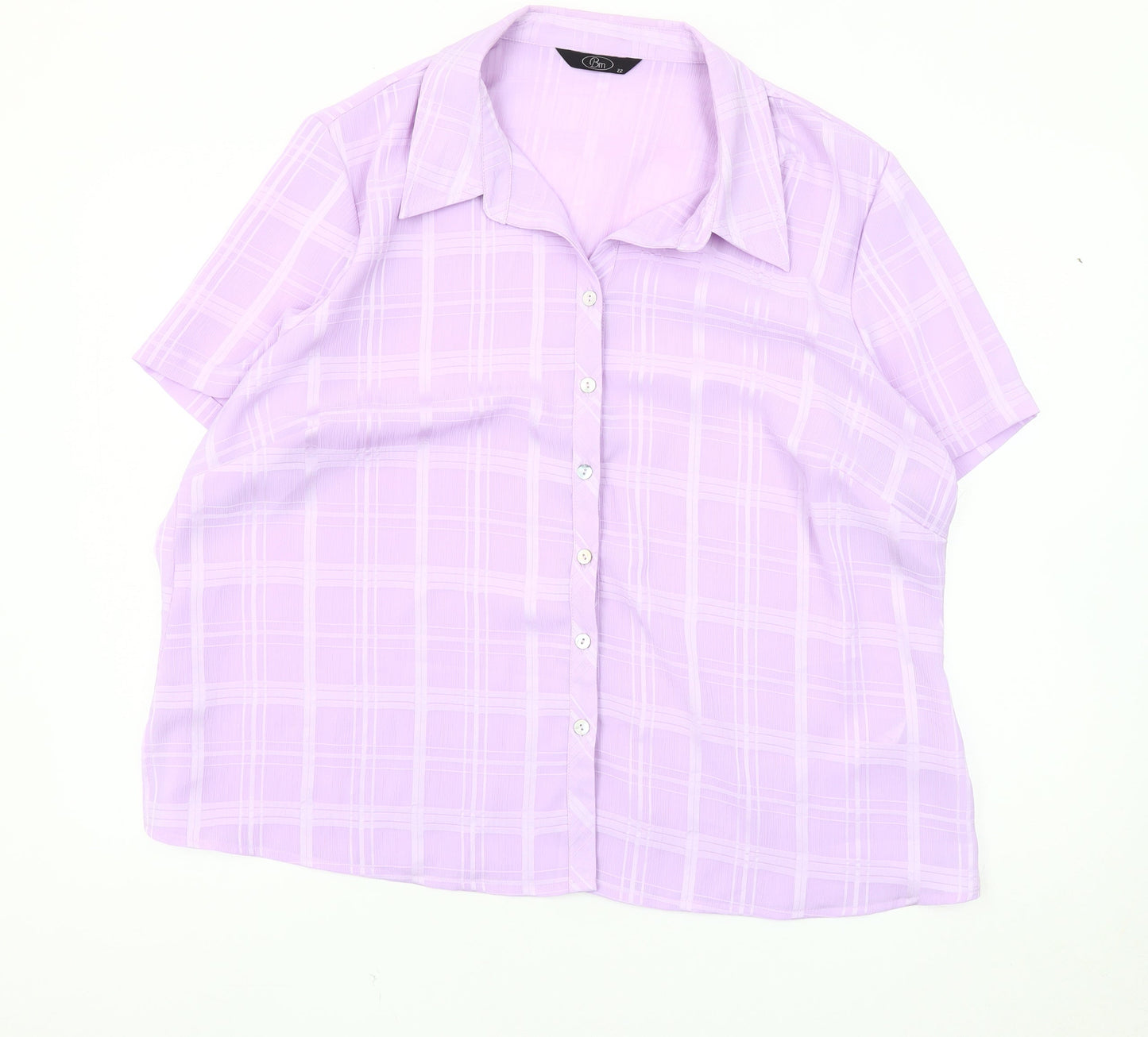 Womens UK Size 22 BM Purple  Button-Up
