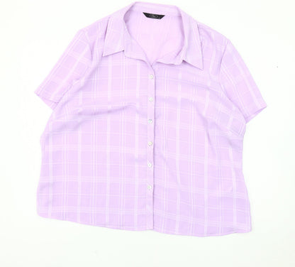Womens UK Size 22 BM Purple  Button-Up