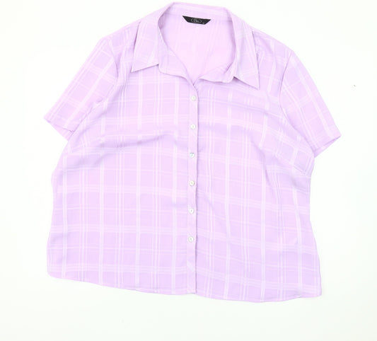 Womens UK Size 22 BM Purple  Button-Up