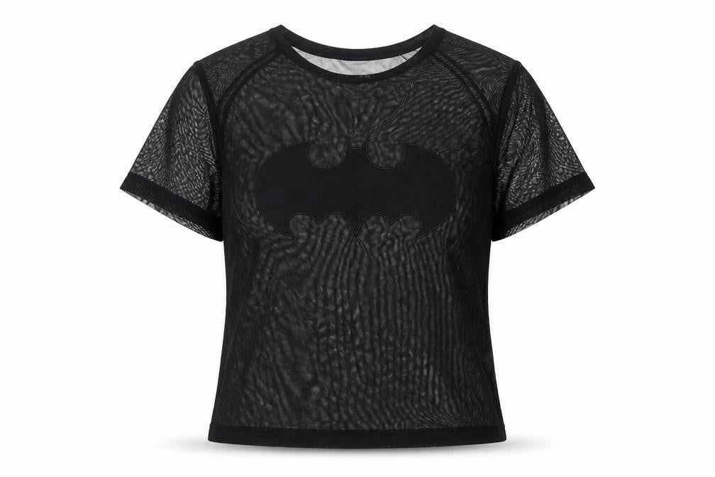 Womens UK Size 10 Batman Black Basic T-Shirt
