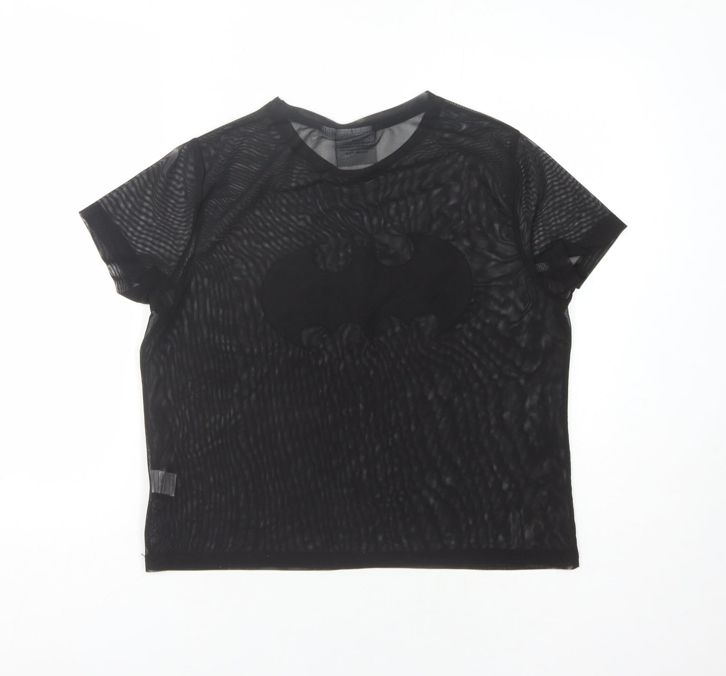 Womens UK Size 10 Batman Black Basic T-Shirt