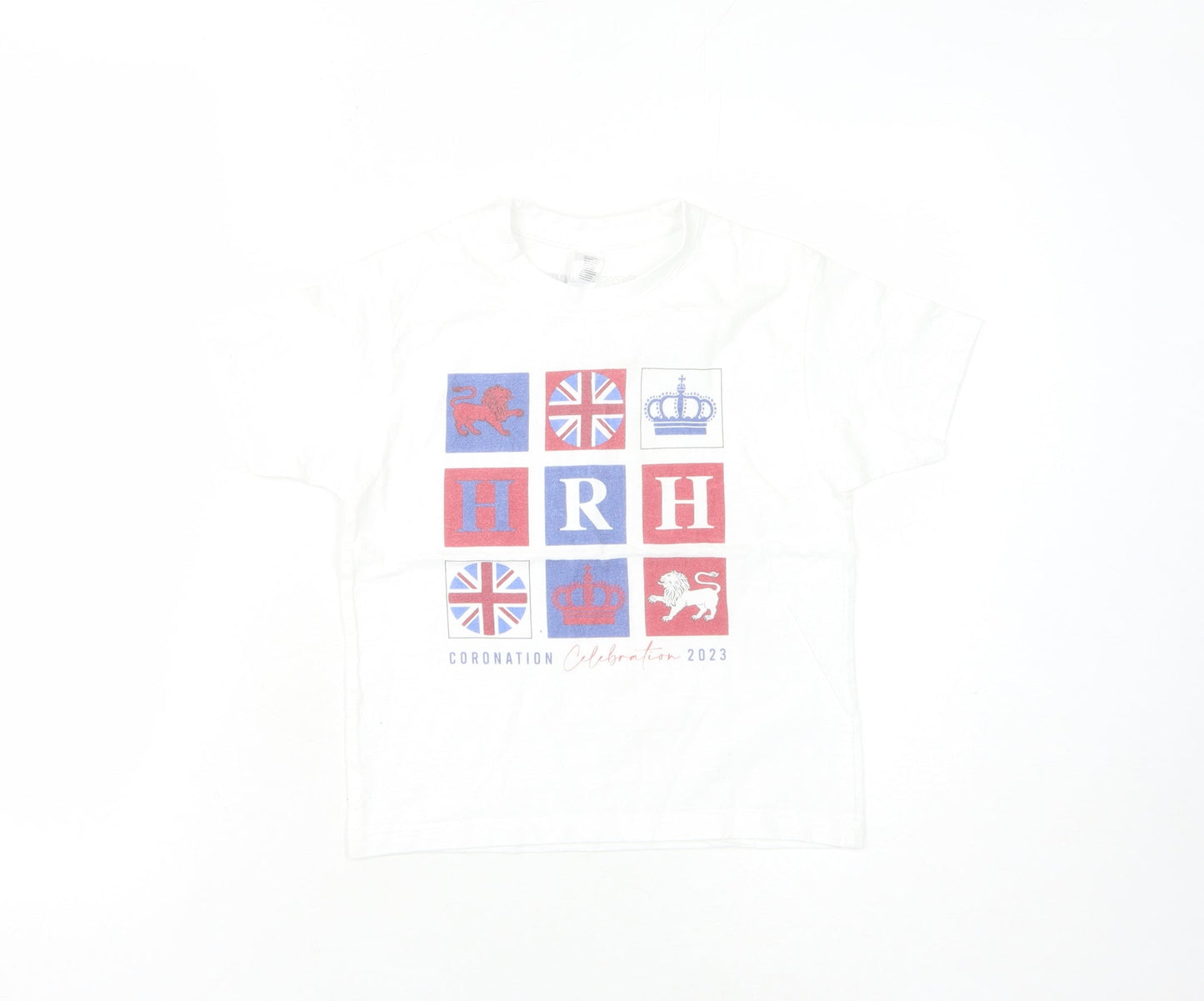 Coronation 2023 Boys White Graphic Print T-Shirt Age 6 Years