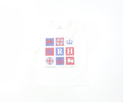 Coronation 2023 Boys White Graphic Print T-Shirt Age 6 Years