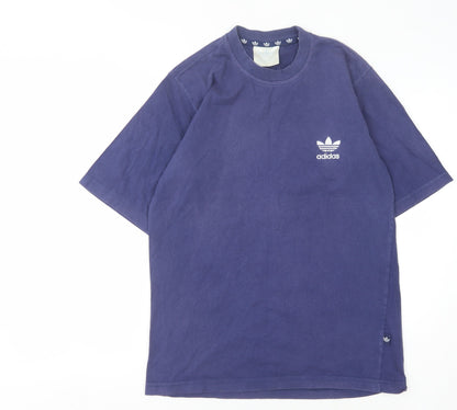 Adidas Men's Blue Crew Neck Logo T-Shirt