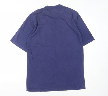 Adidas Men's Blue Crew Neck Logo T-Shirt