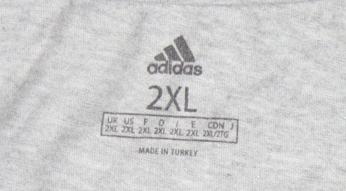 Adidas Men's Grey 2XL Short Sleeve T-Shirt