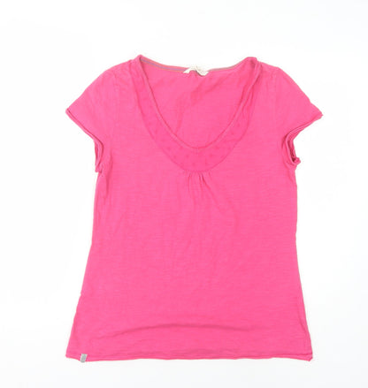 Womens UK Size 8 White Stuff Pink Basic T-Shirt
