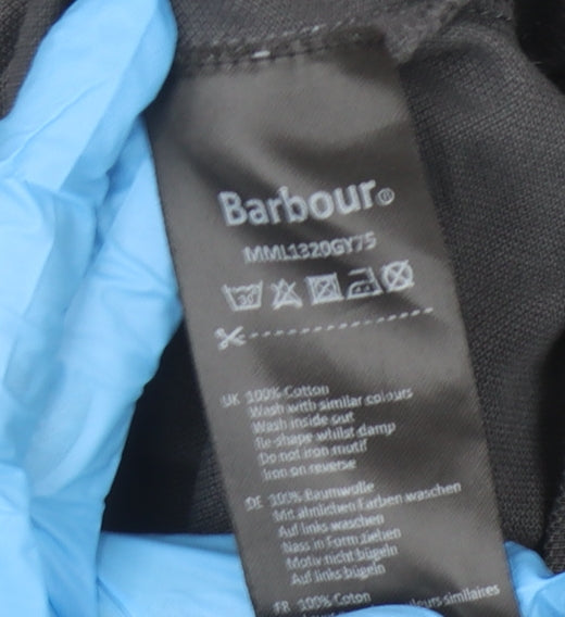 Barbour Men's Grey 2XL Polo Shirt, Short Sleeve, Cotton