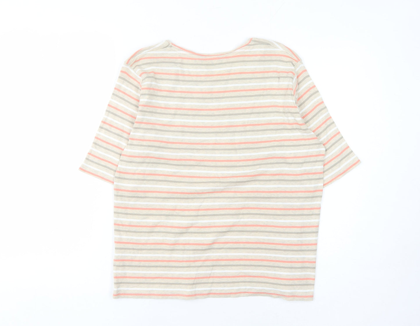 Womens UK Size 14 Isle Multicoloured Basic T-Shirt