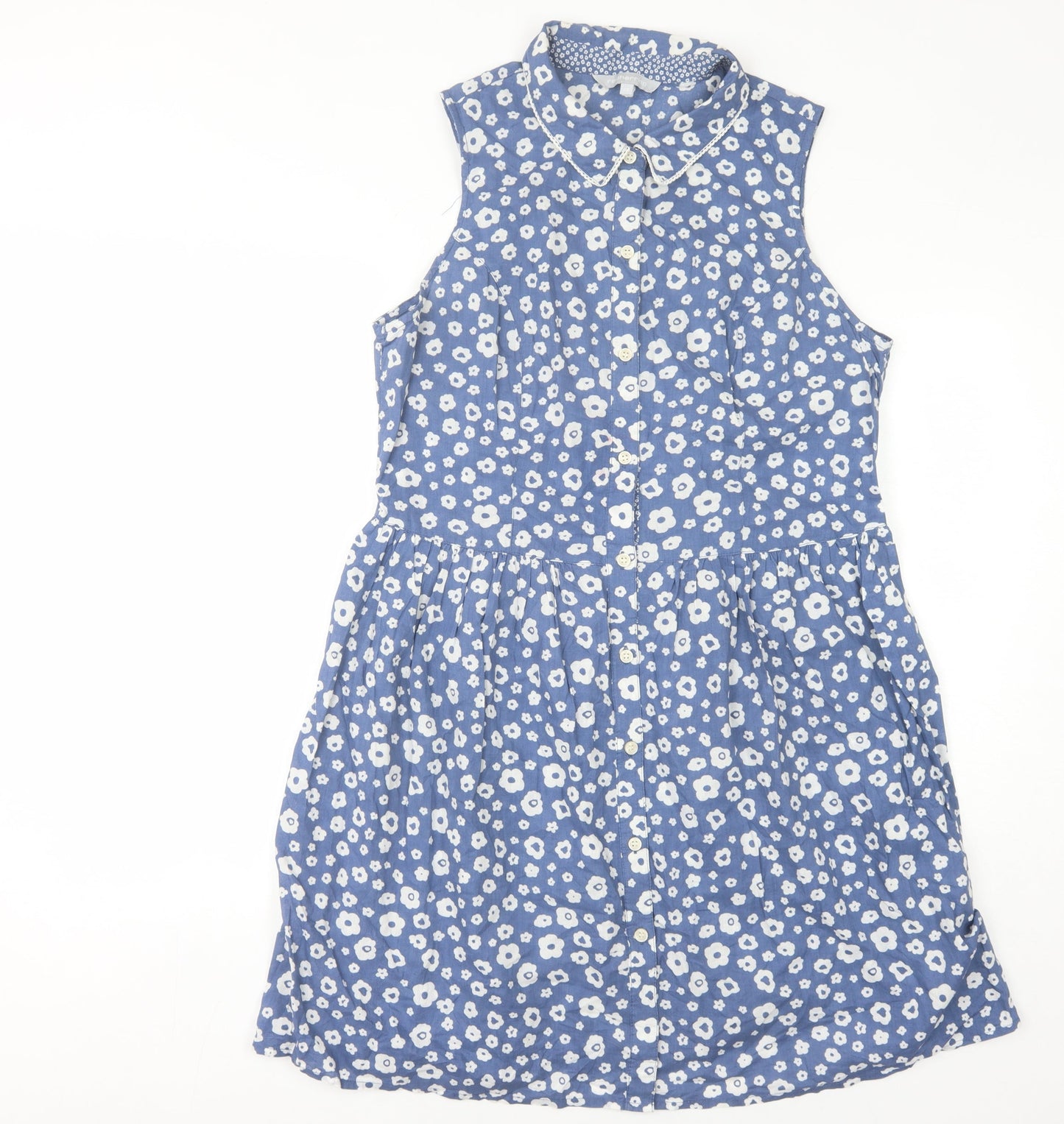 Red Herring Women's Blue Floral Collared Dress Size 16