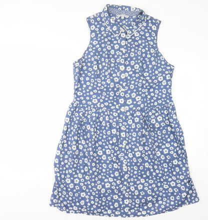 Red Herring Women's Blue Floral Collared Dress Size 16