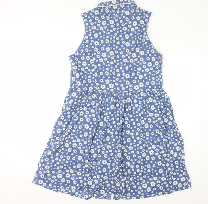 Red Herring Women's Blue Floral Collared Dress Size 16