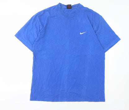 Nike Men's Blue Cotton Logo T-Shirt L