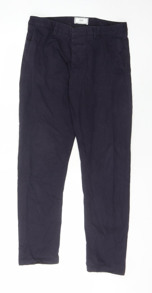 Ami Men's Blue Trousers, Size M - Cotton