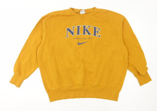 Nike Unisex Yellow Pullover Sweatshirt S