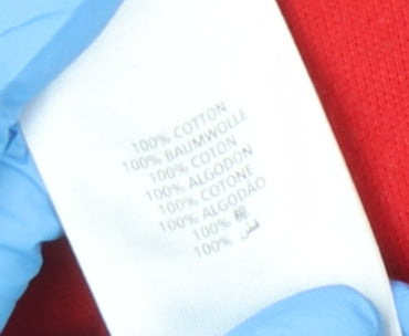 GANT Men's Red Striped Polo Shirt, Size L, Collared