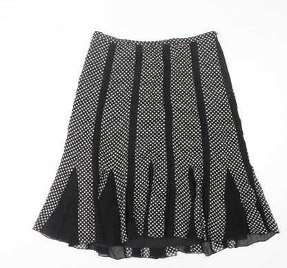 Coast Women's Black Polka Dot Silk Skirt Size 14
