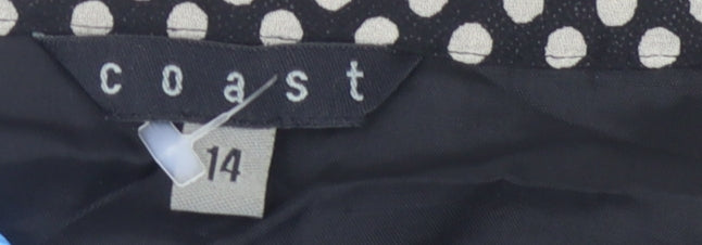 Coast Women's Black Polka Dot Silk Skirt Size 14