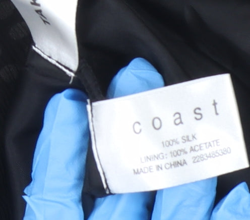 Coast Women's Black Polka Dot Silk Skirt Size 14