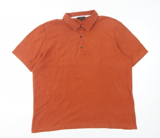 Ted Baker Men's Orange Cotton Polo Shirt Size 6