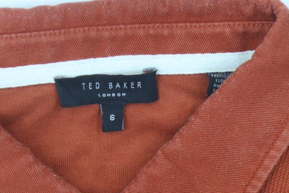 Ted Baker Men's Orange Cotton Polo Shirt Size 6