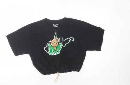 Unisex Adults UK Size M Champion Black Cropped T-Shirt