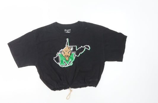 Unisex Adults UK Size M Champion Black Cropped T-Shirt