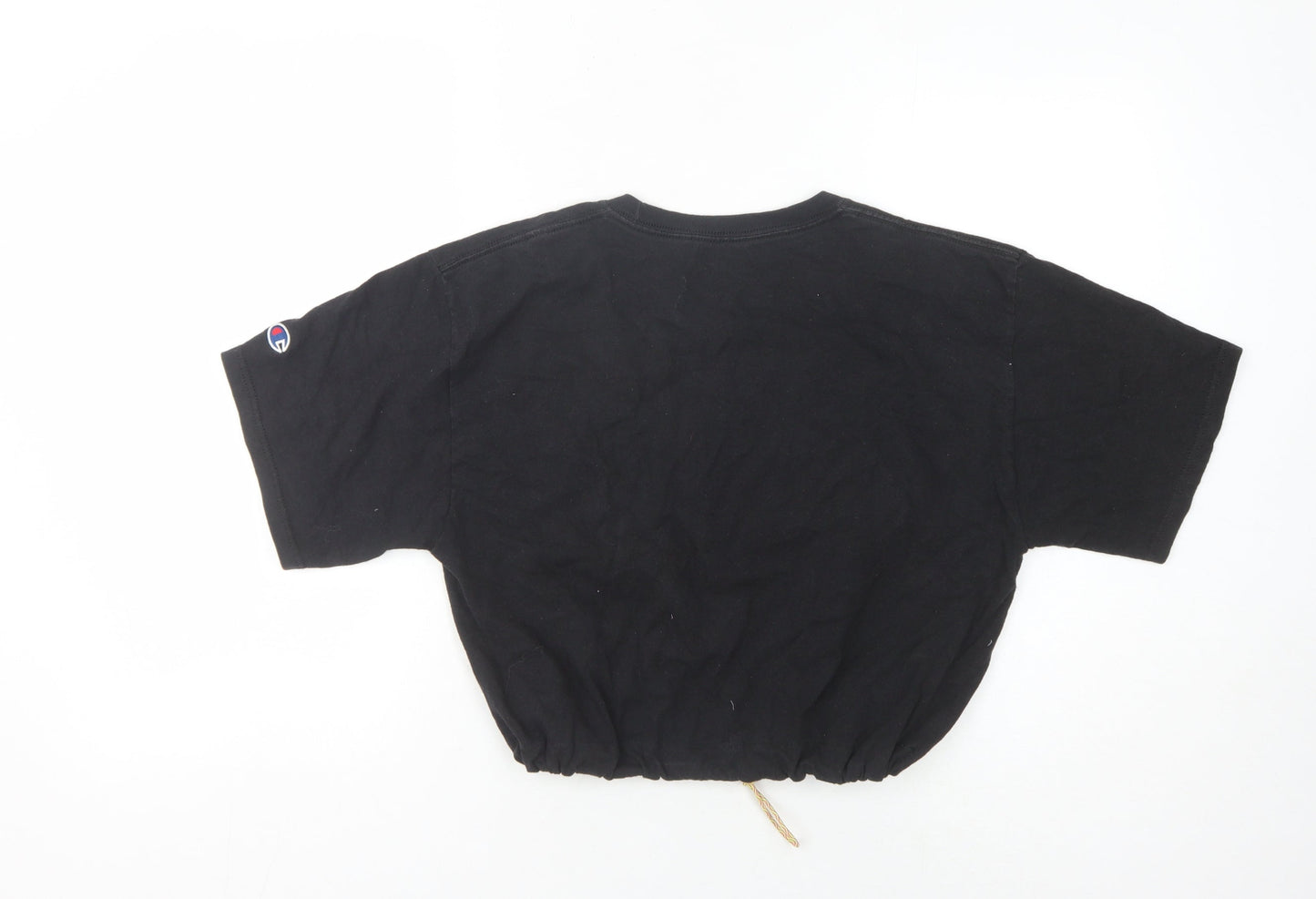 Unisex Adults UK Size M Champion Black Cropped T-Shirt