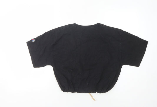 Unisex Adults UK Size M Champion Black Cropped T-Shirt
