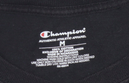 Unisex Adults UK Size M Champion Black Cropped T-Shirt