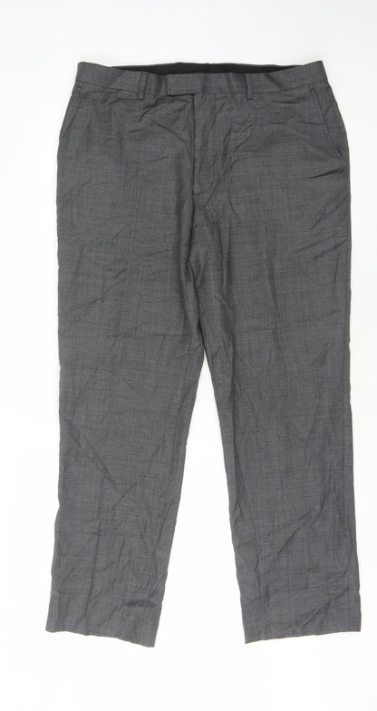Austin Reed Men's Grey Wool Trousers Size 36S
